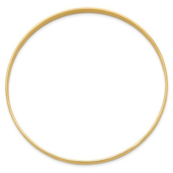 14K Gold 4 mm Half Round 7 3/4" Slip on Bangle, Brand new from Manufacturer - Picture 2 of 13